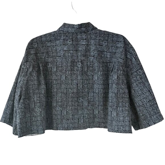 Sold 🎈 LL Bean Batik Button Up Shirt XL Blue Black Ethnic Print Summer Island - Picture 4 of 6